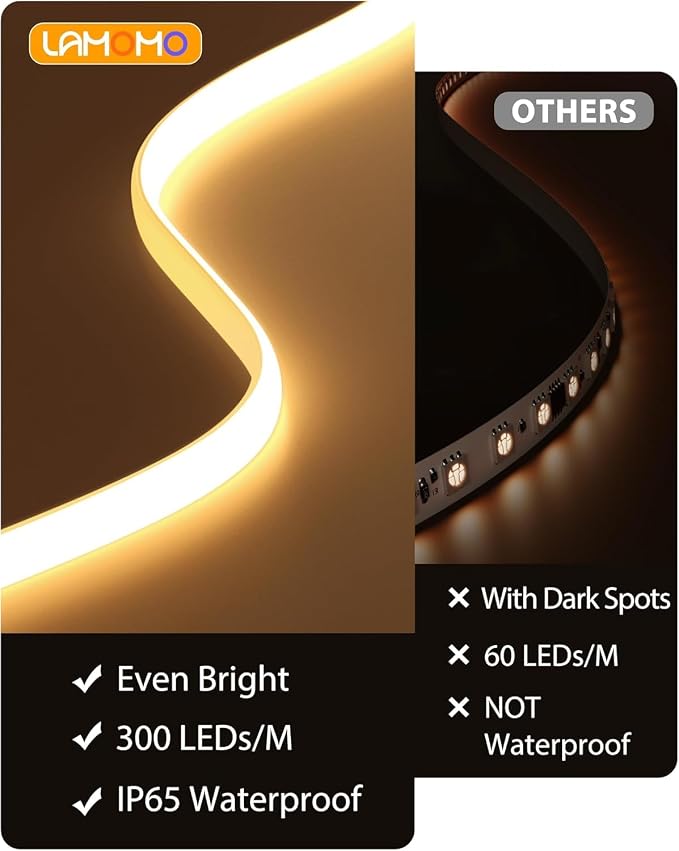 Lamomo COB LED Strip Lights Pro, 9.84Ft Warm White Dimmable Self-Adhesive Led - Image 6