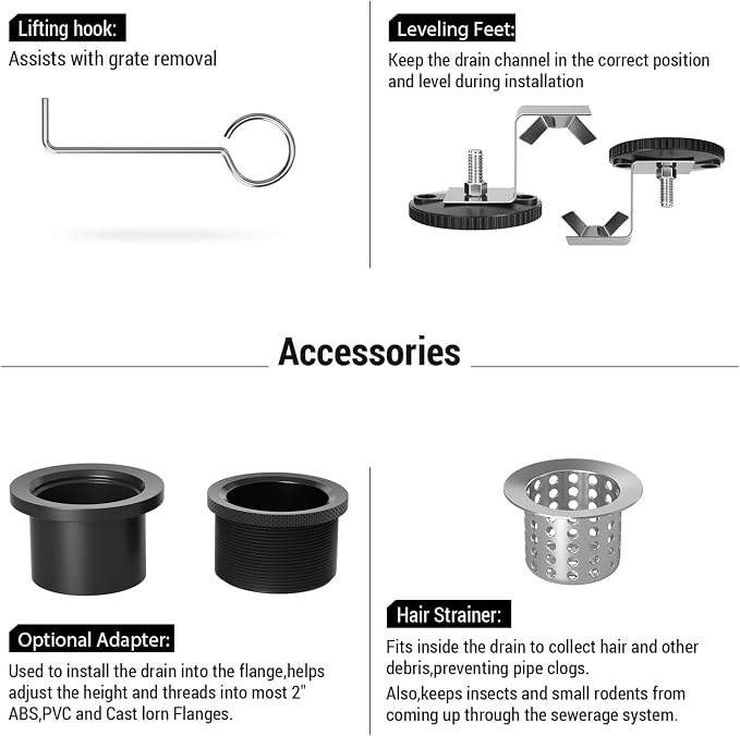 EXF Linear Shower Drain 26 Inch Matte Black - Image 6