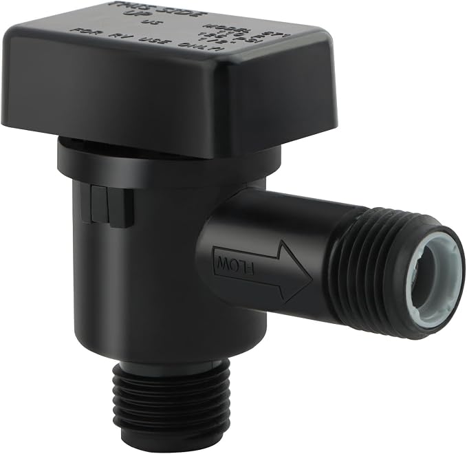 571-Vac-Chk RV Black Tank Valve, 1/2" NPT, Check Valve, RV Sewer Fittings by Unknown