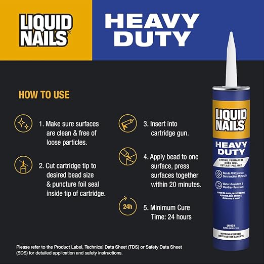Liquid Nails Heavy Duty Construction Adhesive, 10 oz - Image 3