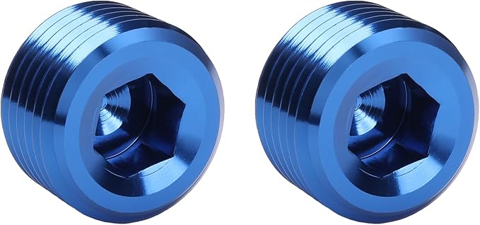1/2 NPT Male Thread Allen Head Socket Pipe Plug Fitting Aluminum Blue by Podavelle