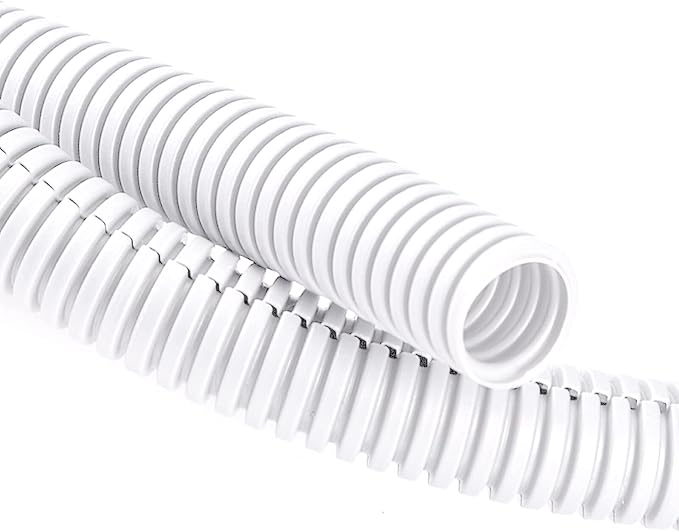 20FT 1/4in Wire Loom Split Tubing Auto Wire Conduit Flexible Cover White by ZhiYo