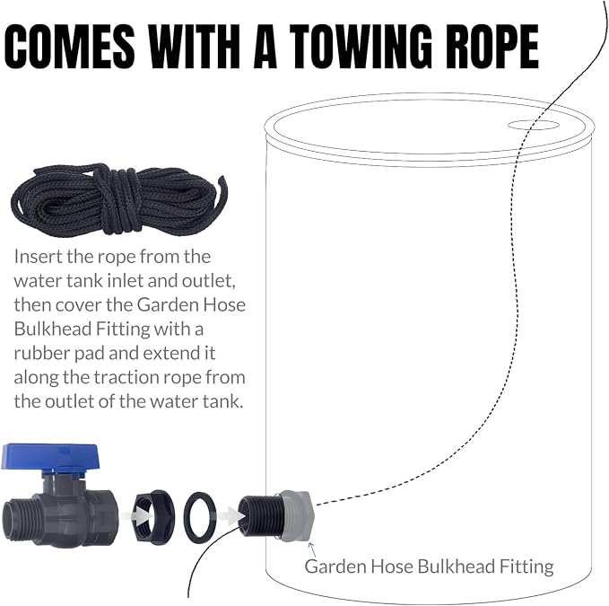PVC Rain Barrel Spigot Kit 2 Pack 3/4" GHT Bulkhead Fitting - Image 4