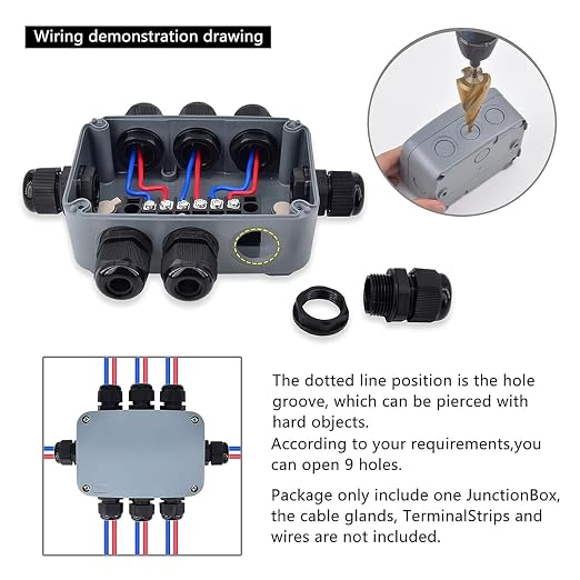 2PK Electrical Junction Box, Nineleaf IP66 Weatherproof Junction Box, 4.9"x - Image 5