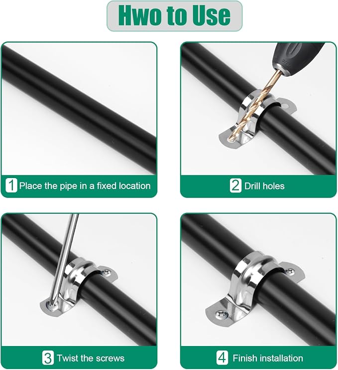 25PCS 1-1/2 inch Stainless Steel Conduit Clamps, Includes 10 Matching Screws | - Image 7