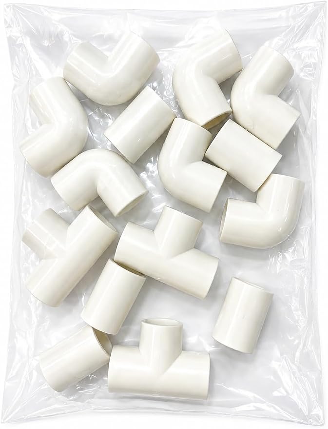 1/2 Inch SCH 40 PVC Fittings Kit, Slip x Slip Elbows, Couplings & Tees - Image 9