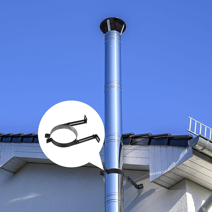 Antrader Chimney Pipe Support Bracket, Chimney Bracket 125mm/4.92 inch Diameter - Image 5