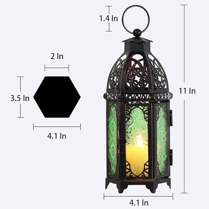 NEEDOMO Hanging Moroccan Lantern, Metal Lanterns Decorative Indoor Outdoor - Image 5