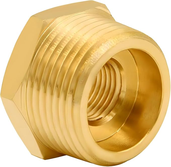 Brass Pipe Fitting Reducer Hex Bushing 3/4 NPT Male x 1/4 NPT Female Adapter - Image 2