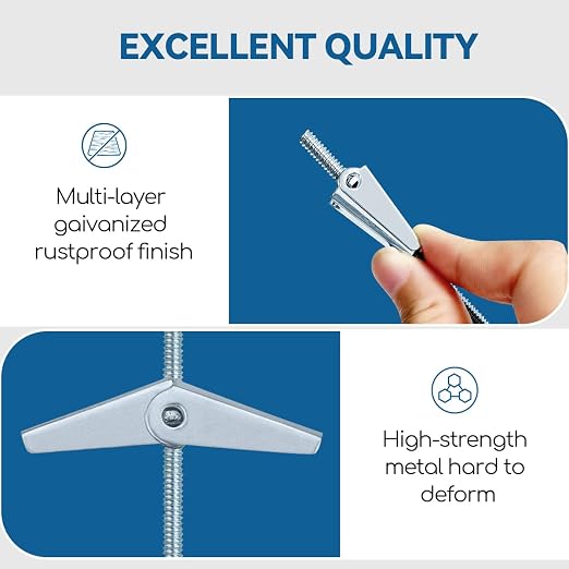1/8X2-Inch Toggle Bolt and Wing Nut - Image 3