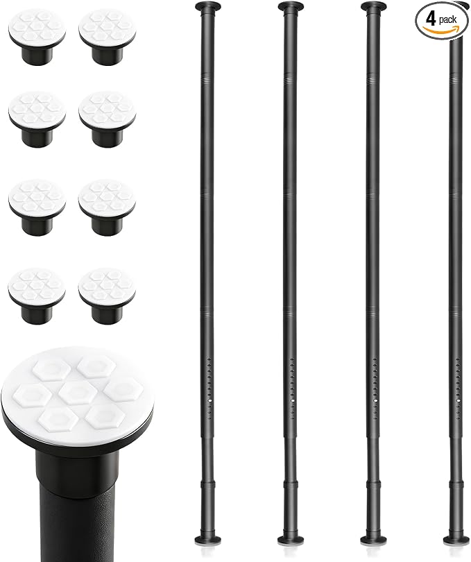Geelin 10FT Dust Barrier Poles, 4 Pack Telescoping Steel Poles by Geelin