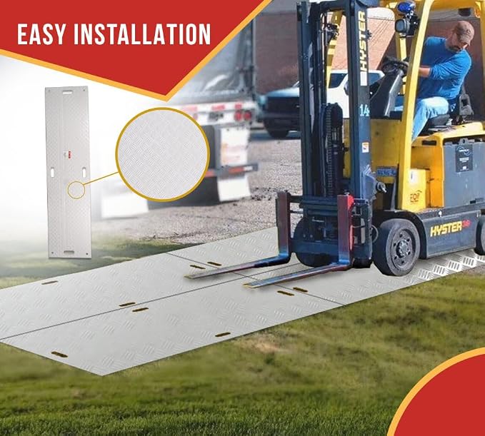 12 Pk 2' x 8' - 1/2" Thick Heavy Duty White Ground Protection Mats - Easily - Image 6