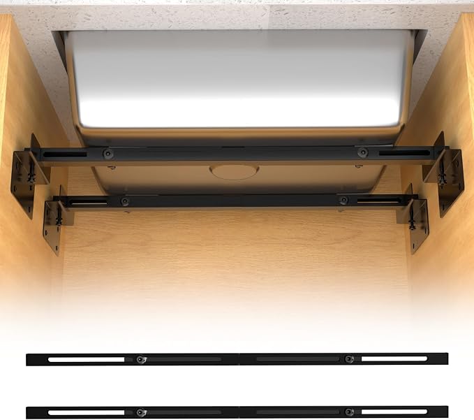 71-100cm Undermount Sink Brackets Kit, Adjustable Carbon Steel Supports by BSTSLL