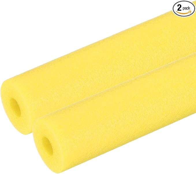 PATIKIL Pipe Insulation Foam Tube Foam Pipe Tubing Covers Yellow 2Pcs | 1/2" ID by PATIKIL