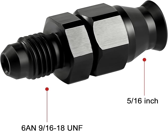 EVIL ENERGY 6AN Male to 5/16" Hardline Compression Fitting Adapter Aluminum - Image 2