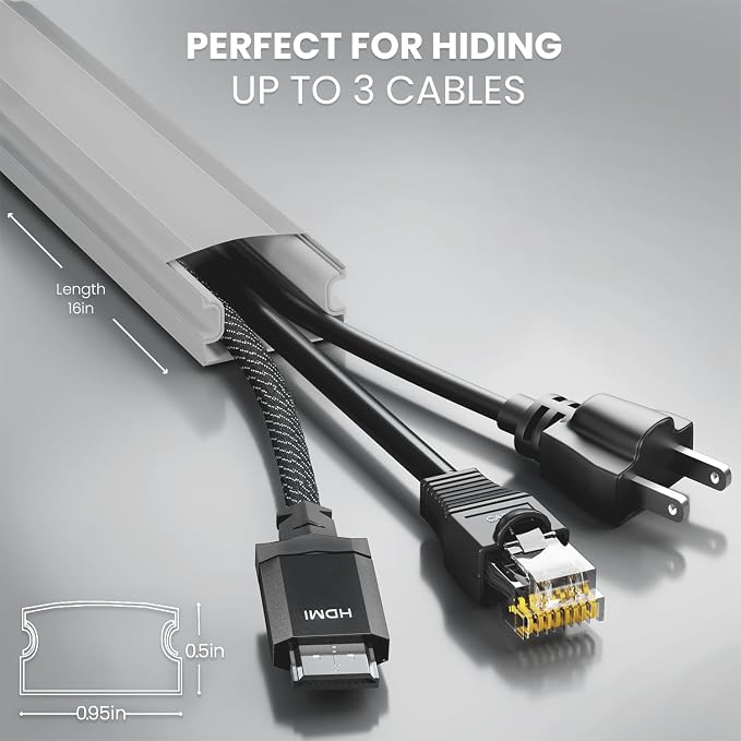 Cord Covers for Wires on Wall - 150in Cable Management Cable Hider - Cord - Image 3