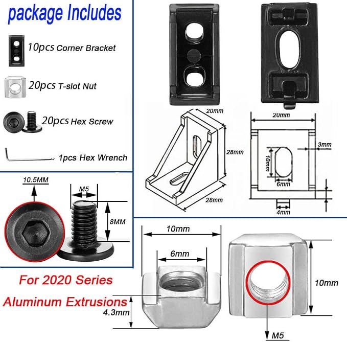 10Sets 2020 Corner Bracket Connectors - Image 2