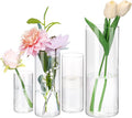 Fixwal 4pcs Clear Glass Cylinder Vases, 10 Inch Tall | Cylinder Vases by Fixwal