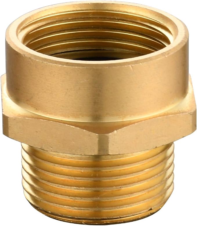 Brass Garden Hose Fitting Connector G Thread 3/4" Female to NPT Male Thread by Tecmolog