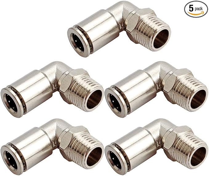 Beduan Brass BPL Push to Connect Air Fittings Elbow 1/2" Tube OD x 3/8" NPT by Beduan