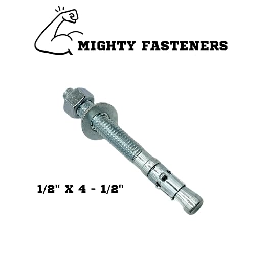MIGHTY FASTENERS Zinc-Plated Steel Wedge Anchors, 1/2" X 4-1/2" - Image 2