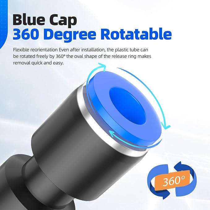 50PCS Quick Connect Air Hose Fittings 5/32 1/4 5/16 3/8 1/2 inch Straight Push - Image 4