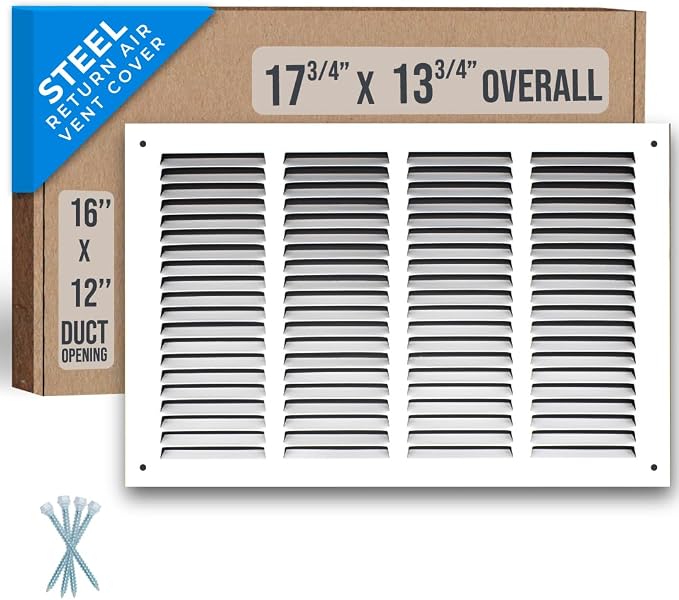 Fits 16x12 Duct Opening | Steel Return Air Grille by Handua | Vent Cover Grill by Handua