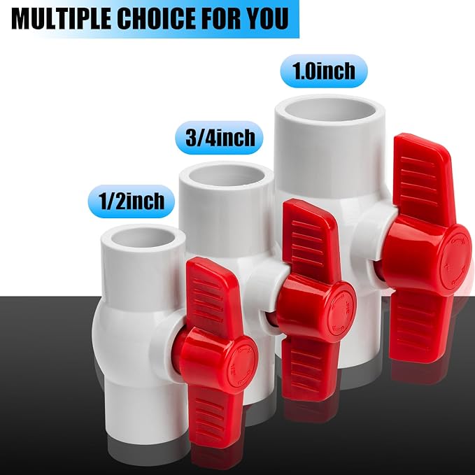 6PCS 1" PVC Ball Valve, Shut-Off Ball Valves Socket - Image 5