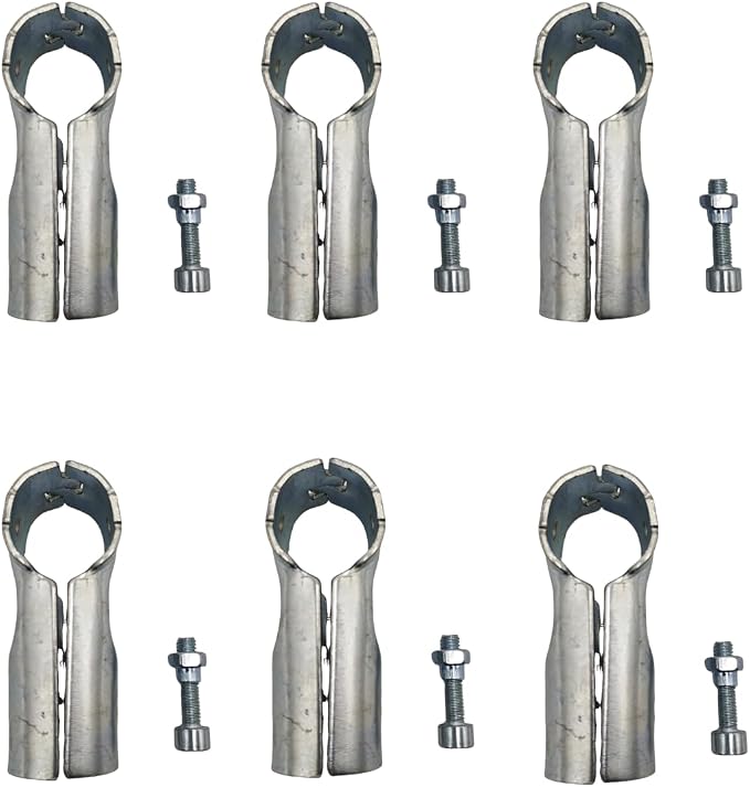 6 Pcs T Clamps Pipe Connector, End Rail T Clamp, Metal Clamp Fittings, by FLEXKEA
