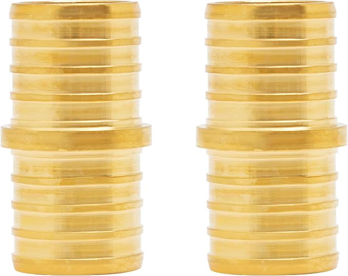 2-Pack 1" PEX Coupling, 1 Inch PEX Fittings | Brass by SUNGATOR