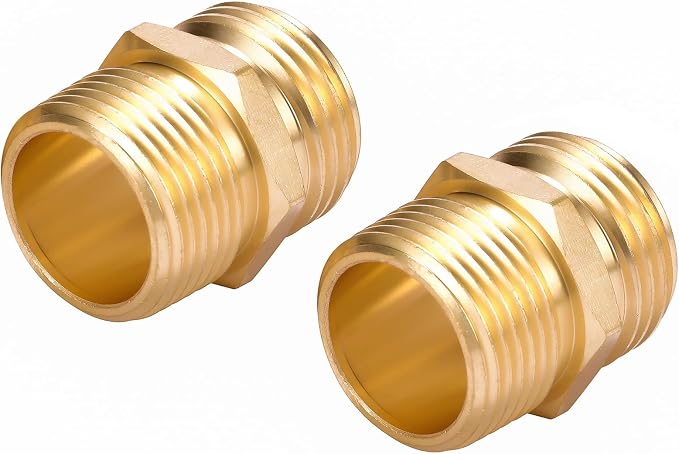 2 Pack 3/4" GHT to 3/4" NPT Male Connector, Brass Garden Hose Fitting, Male - Image 7