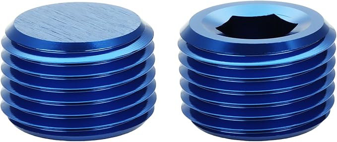 1/2 NPT Male Thread Allen Head Socket Pipe Plug Fitting Aluminum Blue - Image 3