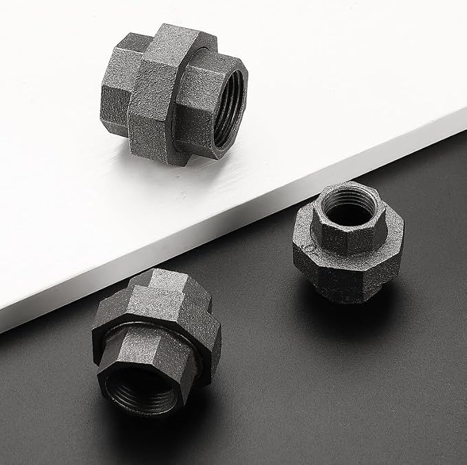 1" Pipe Fittings Union Home Expert 10 Pack Malleable Cast Iron Pipe Union | - Image 2