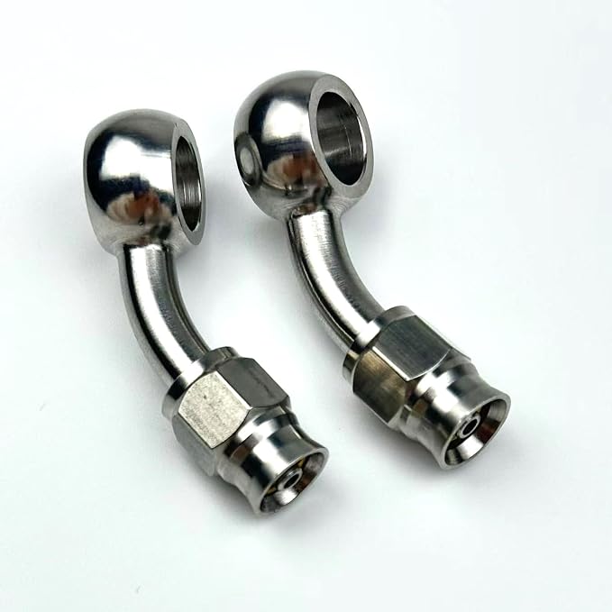 2pcs stainless steel 45 elbow degree female AN3-3 3AN to metric M10 10mm 0.4in - Image 3