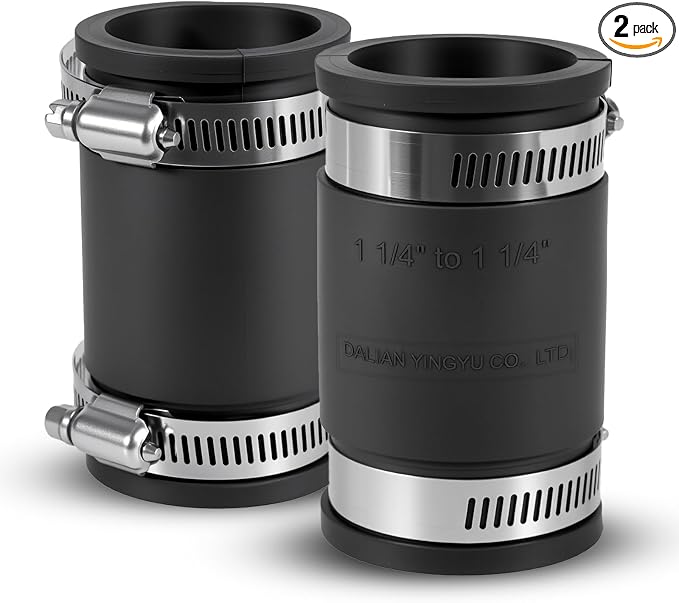 2 Pcs 1-1/4 IN Flexible PVC Pipe Coupling by DLYYPLUS