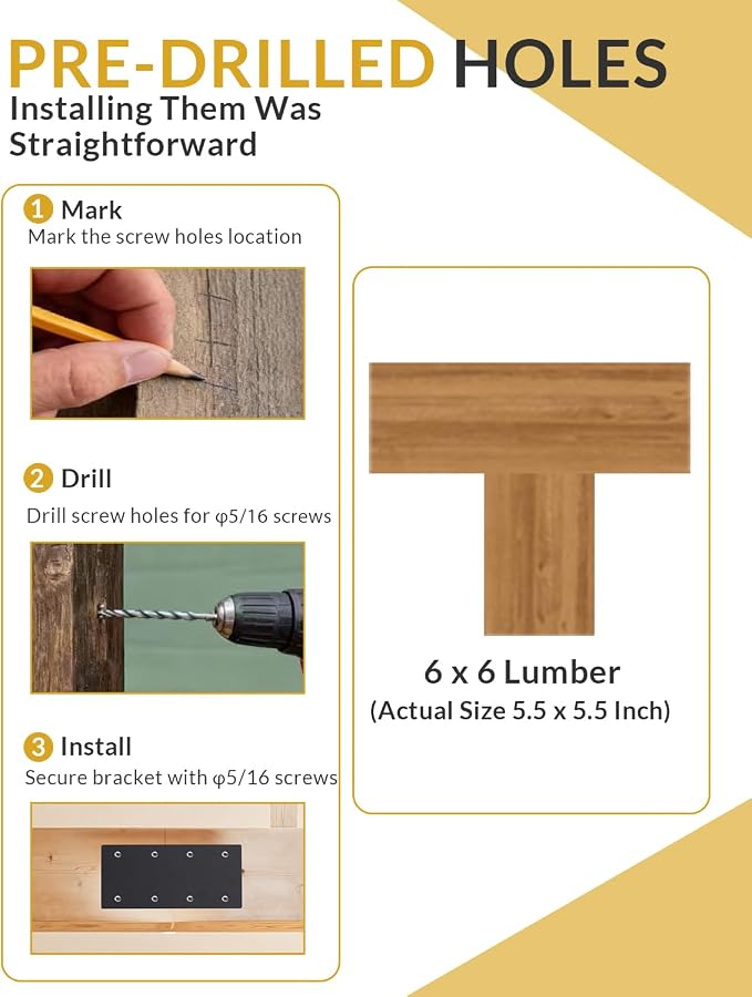 6 Pcs Large Flat Straight Brackets - Image 7