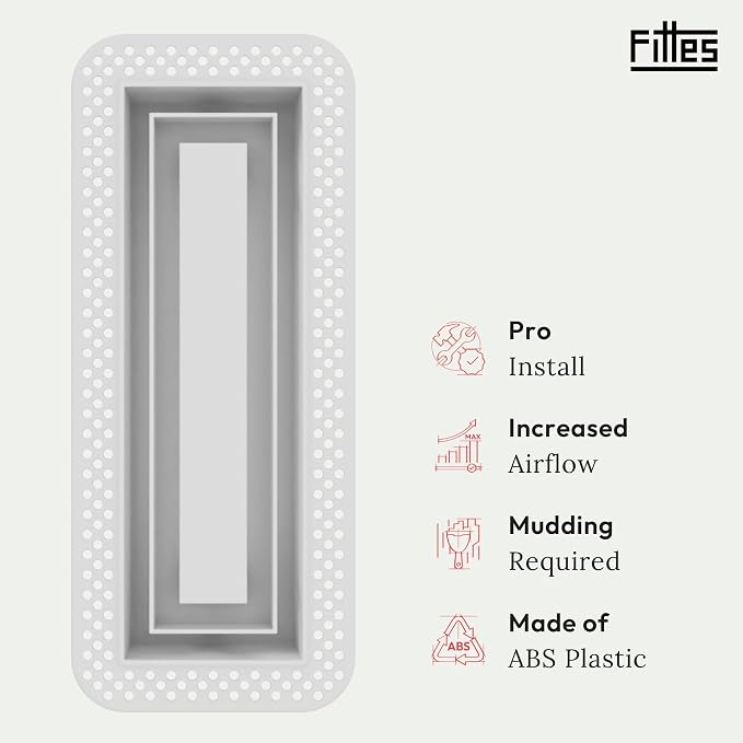 Fittes Flush Wall Vent, Minimalist ABS Plastic HVAC Air Return Register Cover - Image 2