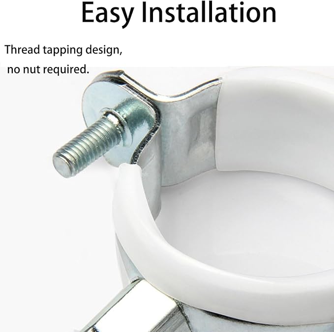 White 2 Sets 3-Inch Adjustable Pipe Hanger Strap, Heavy Duty Galvanized Iron - Image 4