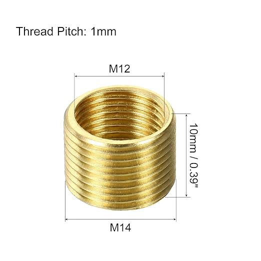 MECCANIXITY Thread Reducing Nuts Insert M14 x 1mm Male to M12 x 1mm Female - Image 2