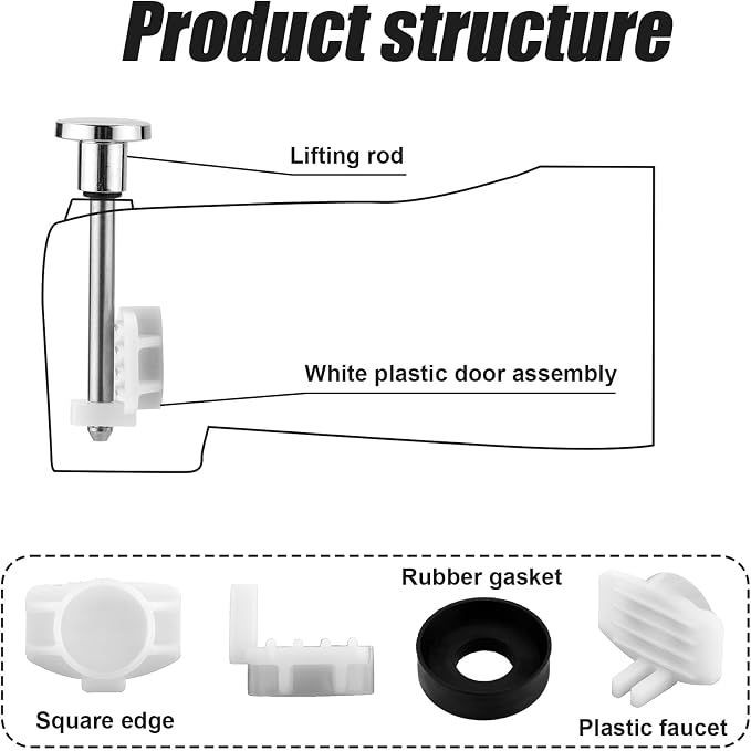 2pcs Tub Spout Diverter Repair Kit, 2 Valve Stems, 2 Seals & Diverter Gates | - Image 4