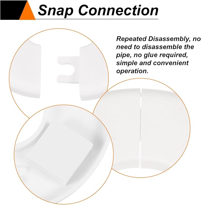 HARFINGTON 2pcs Wall Split Flange 64mm/2.5" Self-Adhesive Plumbing Cover Plates - Image 4
