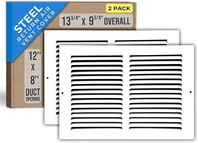 Fits 12x8 Duct Opening | Steel Return Air Grille by Handua | Vent Cover Grill by Handua