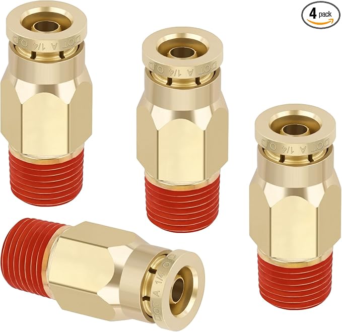 DOT Approved Male Straight Brass Union 1/4" Tube x 1/8" NPT, Quick Connect Union by BOERAY