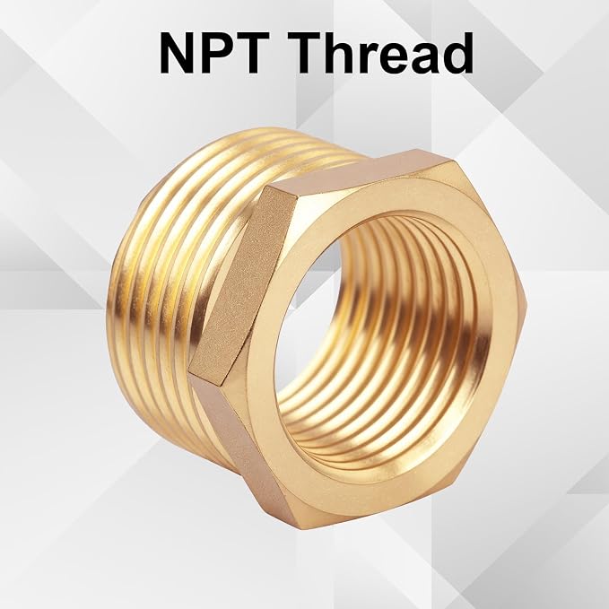 5pcs Brass Reducer Hex Bushing, 3/4" NPT Male to 1/2" NPT Female Adapter | - Image 4