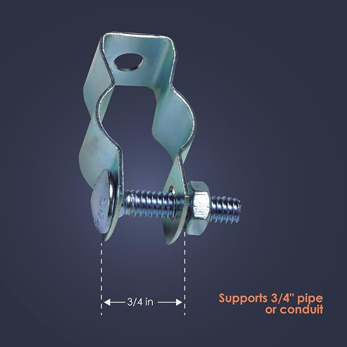 Newhouse Electric .75-in. Conduit Pipe Hanger 2-Pack CH34-2PK, Metal Pipe Clamp - Image 3