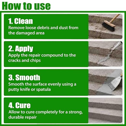 Concrete Step Repair Adhesive, Concrete Crack Filler Outdoor 100g，3pcs | Heavy - Image 6