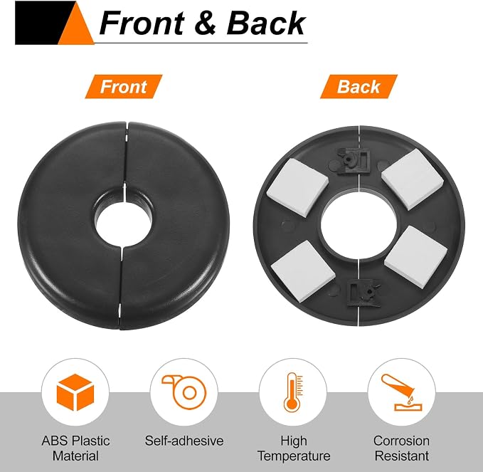 HARFINGTON 2pcs Wall Split Flange 44mm/1.7" Self-Adhesive Plumbing Cover Plates - Image 5