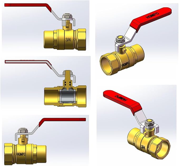 Garden Brass Shut Off Valve Ball Valves 3/4" GHT Hose Shut Off valve Hose - Image 5