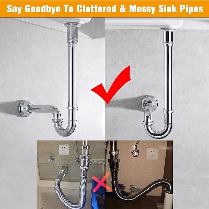 RANDOM Brass P Trap with Bathroom Sink Stopper Kit Without Overflow, Chrome - Image 5