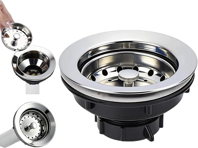 Kitchen Sink Drain Assembly, Basket Strainer by BUYNOW